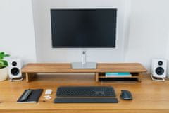 GRINDWOOD Premium Oak Wooden Monitor Stand: Walnut Elegance