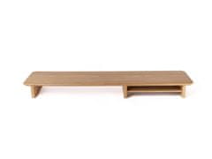 GRINDWOOD Premium Oak Wooden Monitor Stand: Walnut Elegance