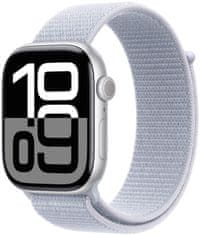 Apple Watch Series 10 GPS 42mm, Silver Aluminium Case, Blue Cloud Sport Loop (MWWD3QC/A)