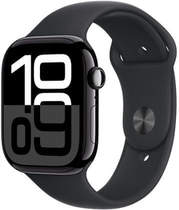 Smart hodinky Apple Watch Series 10 gps Apple Pay Retina displej vodeodolnosť WR50 pre plávanie detekcia autonehody nové funkcie fázy spánku SOS volanie krytie proti prachu akcelerometer GPS stále zapnutý EKG monitorovanie tepu srdcovej činnosti volanie notifikácie NFC platby Apple Pay hluk App Store Senzor pre snímanie okysličenia krvy meranie fyzickej kondície VO2 max ovládanie dvojitým poklepaním