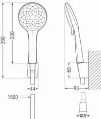 Mexen Bodová sprchová súprava Mexen R-74, chróm - 785745052-00 - MEXEN