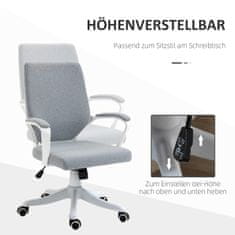 VINSETTO Kancelárske Kreslo Stolová Stolička S Funkciou Kolísania Výškovo Nastaviteľné Operadlo S Hrubým Polstrovaním Ergonomické Otočné O 360° Kolieska Polyester Nylon Pp 