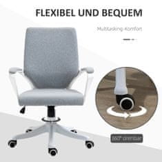 VINSETTO Kancelárske Kreslo Stolová Stolička S Funkciou Kolísania Výškovo Nastaviteľné Operadlo S Hrubým Polstrovaním Ergonomické Otočné O 360° Kolieska Polyester Nylon Pp 