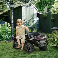 HOMCOM Elektrické Detské Auto Off-Road Vehicle Music Connection Úložný Priestor Klaksón Predného Svetla 3-5 Years Black 