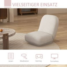 HOMCOM Floor Chair Floor Chair & Floor Sofa V Zamatovom Vzhľade Meditation Chair Lazy Sofa For Living Room Spálňa Cream 