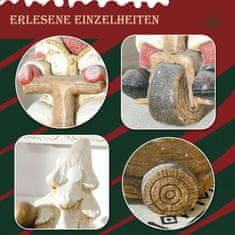 HOMCOM Vianočná Dekorácia, Sob Na Trojkolke S Vianočným Stromčekom, 44 Cm Vianočná Dekorácia Figúrka, Vianočná Figúrka S Led Svetlom 