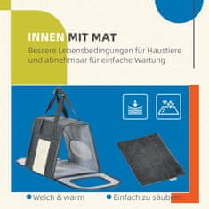 PAWHUT Box Na Psa Auto Na Prepravu Na Psa Na Prepravu Na Mačku Box Na Prepravu Mačiek So Sieťovaným Okienkom, Škrabadlo, Vankúš, Pre Mačky Do 5 Kg, Šedá 