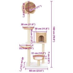 Petromila vidaXL Škrabadlo pre mačky so sisalovými stĺpikmi, morská tráva