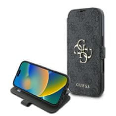 Guess Flipové puzdro 4G Metal Logo GUBKP16L4GMGGR pre iPhone 16 Pro čierne