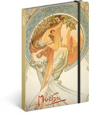 Presco Group NOTIQUE Notes Alfons Mucha – Poézia, linajkový, 13 x 21 cm