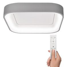 Solight LED stropné svetlo štvorcové Treviso, 48W, 2880lm, stmievateľné, diaľkové ovládanie, šedá