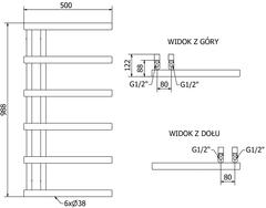 Mexen Jukon, vykurovacie teleso 988 x 500 mm, 461 W, čierna, W116-0988-500-00-70