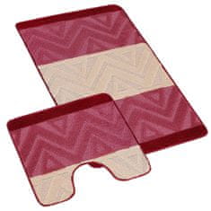 SADA BANY 60x100 + 60x50 cm - s výkrojom - sada 60x100, 60x50 cm - Chevron burgundy