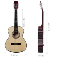 Vidaxl Klasická gitara pre začiatočníkov a deti 3/4 36" lipové drevo