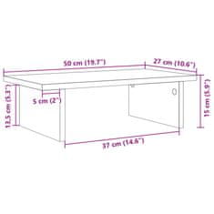 Vidaxl Stojan na monitor sivý dub sonoma 50x27x15 cm kompozitné drevo