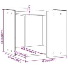 Vidaxl Uzavretý box na stelivo dub artisan 53x53x51cm kompozitné drevo