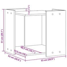 Vidaxl Uzavretý box na stelivo, čierny 53x53x51 cm, kompozitné drevo