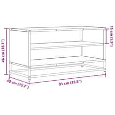 Vidaxl TV skrinka dub sonoma 91x40x46 cm kompozitné drevo a kov