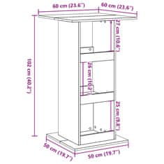 Petromila vidaXL Barový stôl s policami biely 60x60x102 cm kompozitné drevo