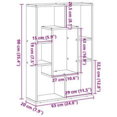 Petromila vidaXL Knižnica čierna 63x20x90 cm kompozitné drevo