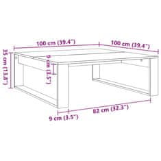 Vidaxl Konferenčný stolík staré drevo 100x100x35cm drevotrieska