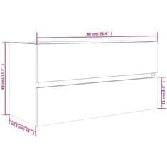 Vidaxl Umývadlová skrinka hnedý dub 90x38,5x45 cm spracované drevo