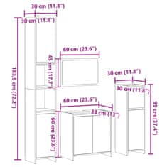 Vidaxl 4-dielna súprava kúpeľňových skriniek sonoma kompozitné drevo