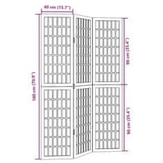 Petromila vidaXL Paraván 3 panely biely masívne drevo paulovnie