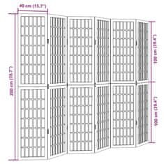 Vidaxl Paraván 6 panelov biely masívne drevo paulovnie