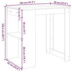 Petromila vidaXL Barový stôl betónovosivý 102x70x103,5 cm kompozitné drevo