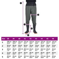 Vidaxl Waist Waders s čižmami tmavozelená veľkosť 42