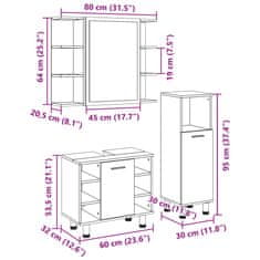 Vidaxl 3-dielna súprava kúpeľňových skriniek sonoma kompozitné drevo