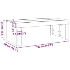 Vidaxl Konferenčný stolík staré drevo 102x50x35 cm drevotrieska