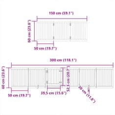 Vidaxl Brána pre psa s dverami sklad. 12 panelov 600 cm topoľové drevo