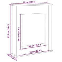 Vidaxl Obloženie krbu dub artisan 75x20x87,5 cm kompozitné drevo