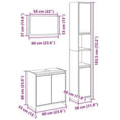 Vidaxl 3-dielna súprava kúpeľňových skriniek sonoma kompozitné drevo