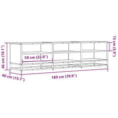 Vidaxl TV skrinka čierna 180x40x46 cm kompozitné drevo