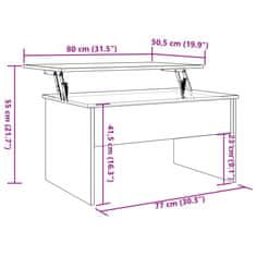 Vidaxl Konferenčný stolík dub artisan 80x50,5x41,5 cm kompozitné drevo