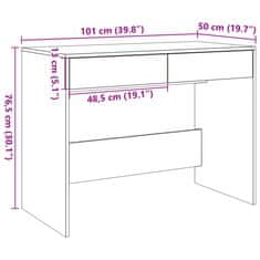 Petromila vidaXL Stôl dub artisan 101x50x76,5 cm kompozitné drevo