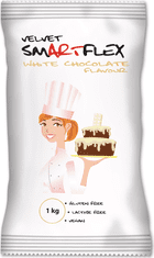 Smartflex Velvet Bílá čokoláda 1 kg v sáčku (Potahovací a modelovací hmota na dorty)