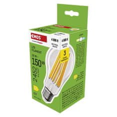 EMOS EMOS LED žiarovka Filament A70 / E27 / 18 W (150 W) / 2452 lm / neutrálna biela ZF5D83