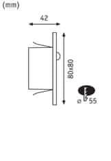 Paulmann PAULMANN LED vstavané svietidlo do steny Edge Quadro hranaté 80x80x42mm 1,2W 230V 2700K biela 93133