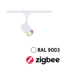 Paulmann PAULMANN URail LED lištový spot Smart Home Zigbee 3.0 Luxe GU10 4,8 W RGBW plus stmievateľné 230V biela 95663