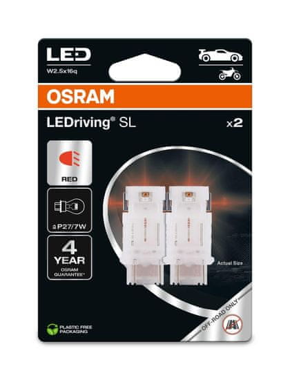 Osram OSRAM LED P27/7W LEDriving SL Red 12V blister 2ks 3157DRP-2BL