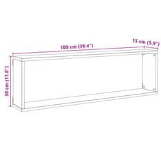 Petromila vidaXL Nástenné poličky v tvare kocky 100x15x30 cm kompozitné drevo