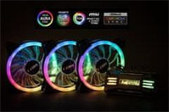 1stCool KIT AURA EVO 2 ARGB, 3x Dual Ring 120mm ventilátor + ARGB radič + diaľkový ovládač