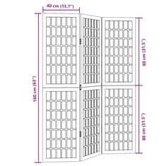 Vidaxl Paraván, 3 panely, čierny, masívne drevo paulovnie