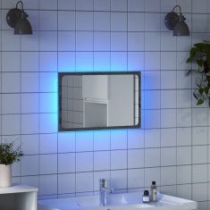 shumee vidaXL LED kúpeľňové zrkadlo sivé sonoma 60x8,5x38 cm kompozitné drevo