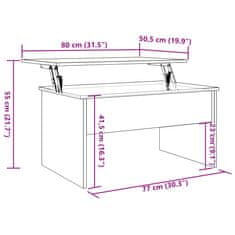 Petromila vidaXL Konferenčný stolík staré drevo 80x50,5x41,5 cm kompozitné drevo