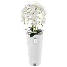 botle Umelá biela orchidea kytica kvety listy kamienky vysoký kvetináč White H 110 cm